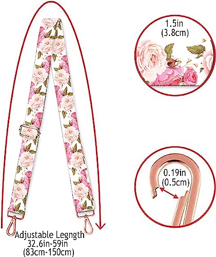 Image of Purse Strap Replacement Crossbody, Rose Golden Buckle Shoulder Strap Adjustable Handbag Strap Replacement Belts