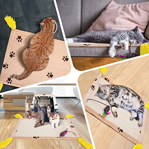 Nobleza Kratzmatte Katze, Kratzteppich Sisal für Katzen, Natürliche Katzenkratzbretter schützt Teppiche und Sofas (45x34cm, Braun) - 3