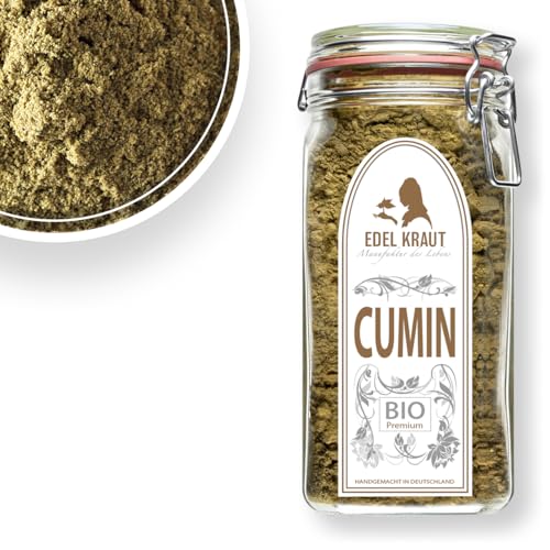 Kreuzkümmel BIO gemahlen - Pulver 600g im Drahtbügelglas | EDEL KRAUT Premium Gewürze & Gewürzmischungen im Glas - Cumin - Kumin - 100% naturrein aus kontrolliert biologischem Anbau