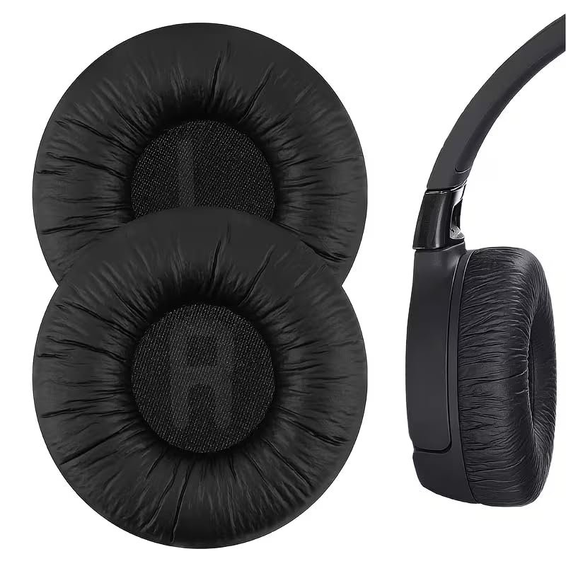 Earpad Cushion Compatible with JBL C300SI, T250SI, T450, T460BT, T600, T500BT, 520BT Headphones, Frog Leather & Soft Memory Foam 70mm Ear Pads Cushions (Black)-picture-20