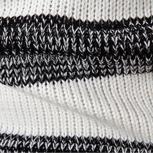 Men Ribbed Knit Sweater Fashion Striped Sweater Fall Winter Thicken Knitted Chunky Pullover Slim Fit Warm Base Tops2