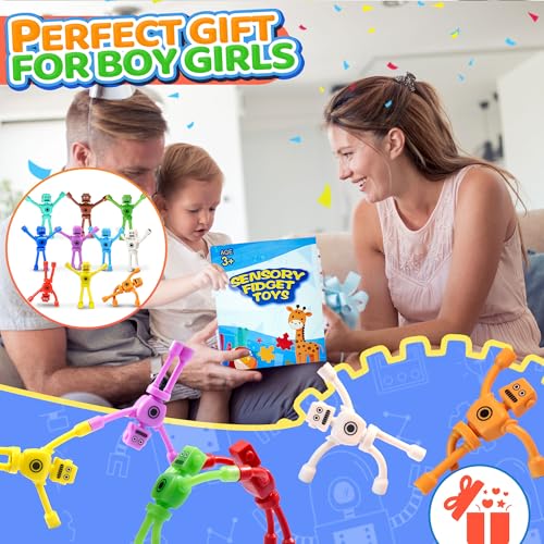 Image of 5PC Magnetic Robot Travel Toys for Kids Toddler Boys Sensory Fidget Toys Airplane Road Trip Car Travel Activities Essential Fridge Magnet Fidgets Classroom Must Have Gifts Toy for Boy 3 4 5 6 Year Old