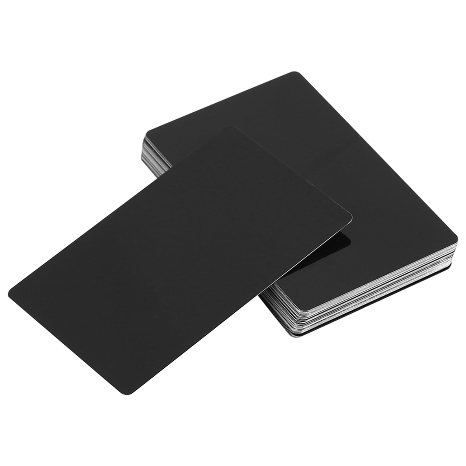 50Pcs Metal Business Blanks, 86 × 54 × 0.22mm Laser Engraving Aluminium Alloy Card Metal Visiting Name Customer DIY Cards for Home Hotel Office Businesses (Black)