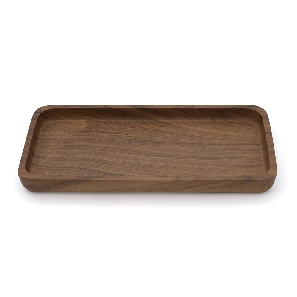 Inbagno Vassoio Porta Oggetti in Poliresina Effetto Legno della Linea Radici, L 25 x P 11 x H 2,5Cm