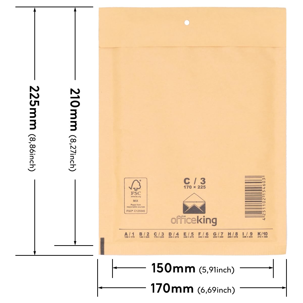 PackageZoom #5 - Sobres Acolchados De Papel Kraft Con