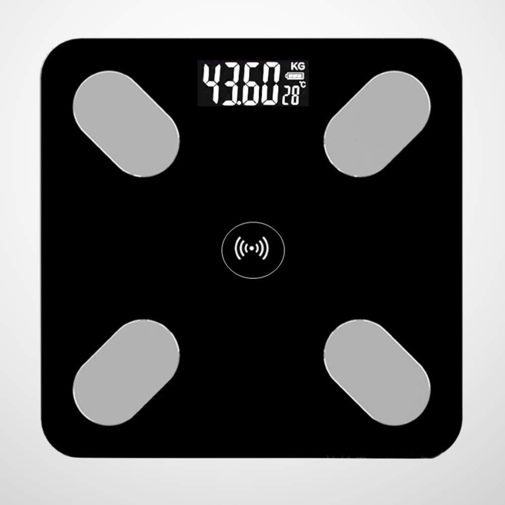 Uonlytech Báscula Electrónica De Salud Inteligente Báscula De Grasa Corporal Medición De Peso Corporal Para Uso Casa Negro