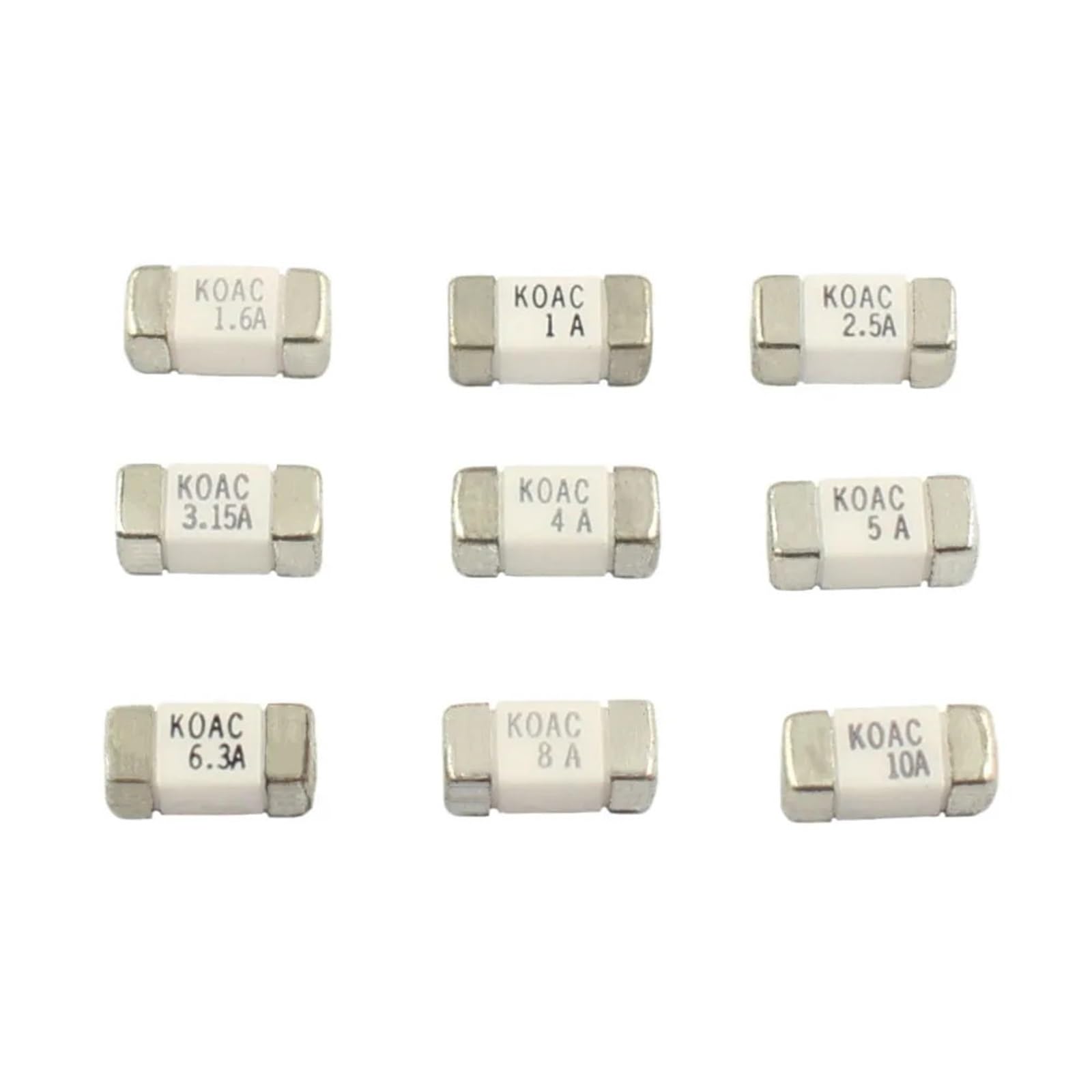 Fusibile a chip 1808 Corrente KOAC 2410 SMD CCF1N Intervento normale 1A-10A 125V Montaggio superficiale KOA 10 pezzi(1.6A)