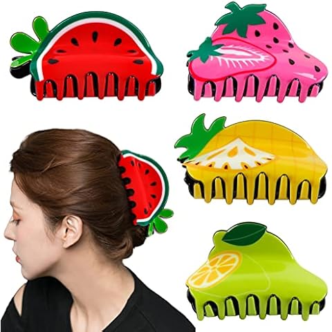 ZIRICHER 4 PCS Fruits Hair Clips Cover
