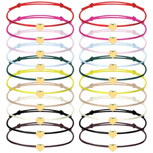20 Stück Herz Freundschaftsarmband, Herz Seil Armbänder...