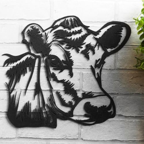 Vache à grandes oreilles métal pour mur extérieur terne - 2