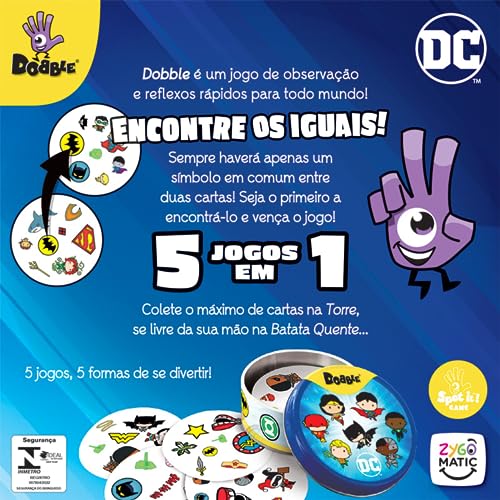 Galápagos, Dobble: DC Universe, Jogo de Cartas para Amigos, 2 a 8 jogadores, 15 minutos por partida