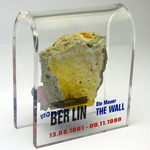 Original Piece Of The Berlin Wall - Authentic Souvenir From The Real Wall In Germany Mounted In Acrylic Display (Small (2"X2"), Divided City) #TOP3