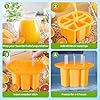 Silicone Popsicle Molds with 50 Sticks, 8-Cav Hexagon Ice Pop Maker with 2 Shapes, BPA-Free Homemade Popsicles Mold Easy-Release, Easy Cleanup, Premium DIY Ice Cream Mold (Orange) #4
