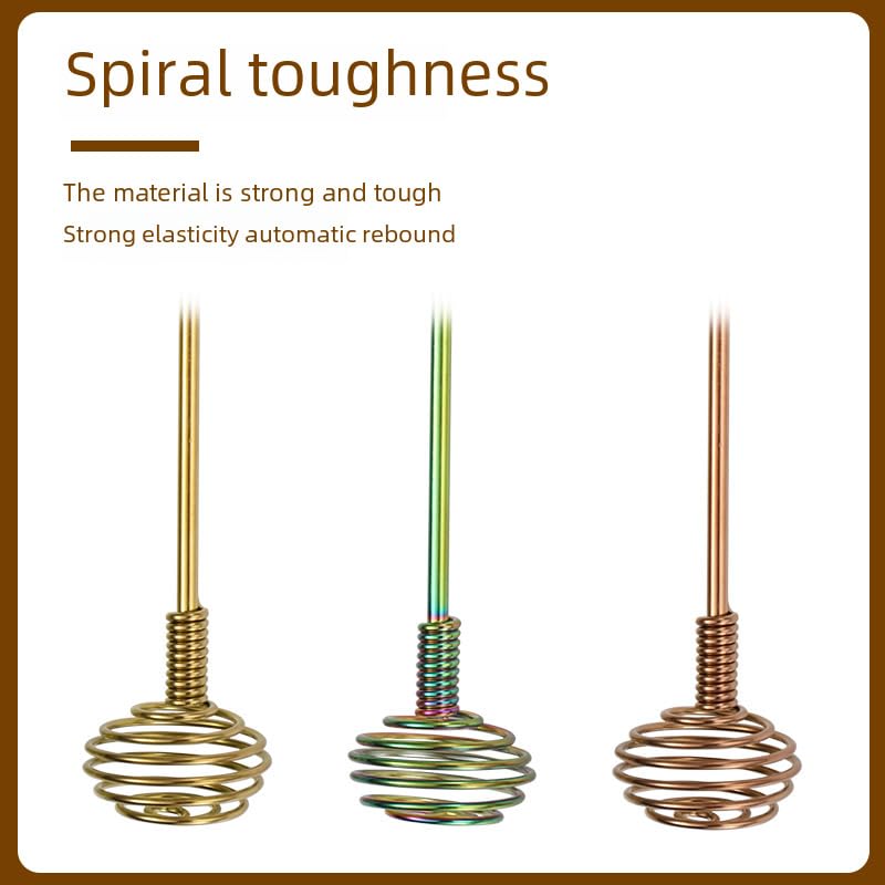 ONUIFIKE Silverware Set, 1/4/6/8/10/12 Pcs 304 Stainless Steel Honey Spiral Stirring Gadget Creative Bar Cocktail Cream Stirring Fork, Home Cutlery Flatware Set(Black,4 Pieces)