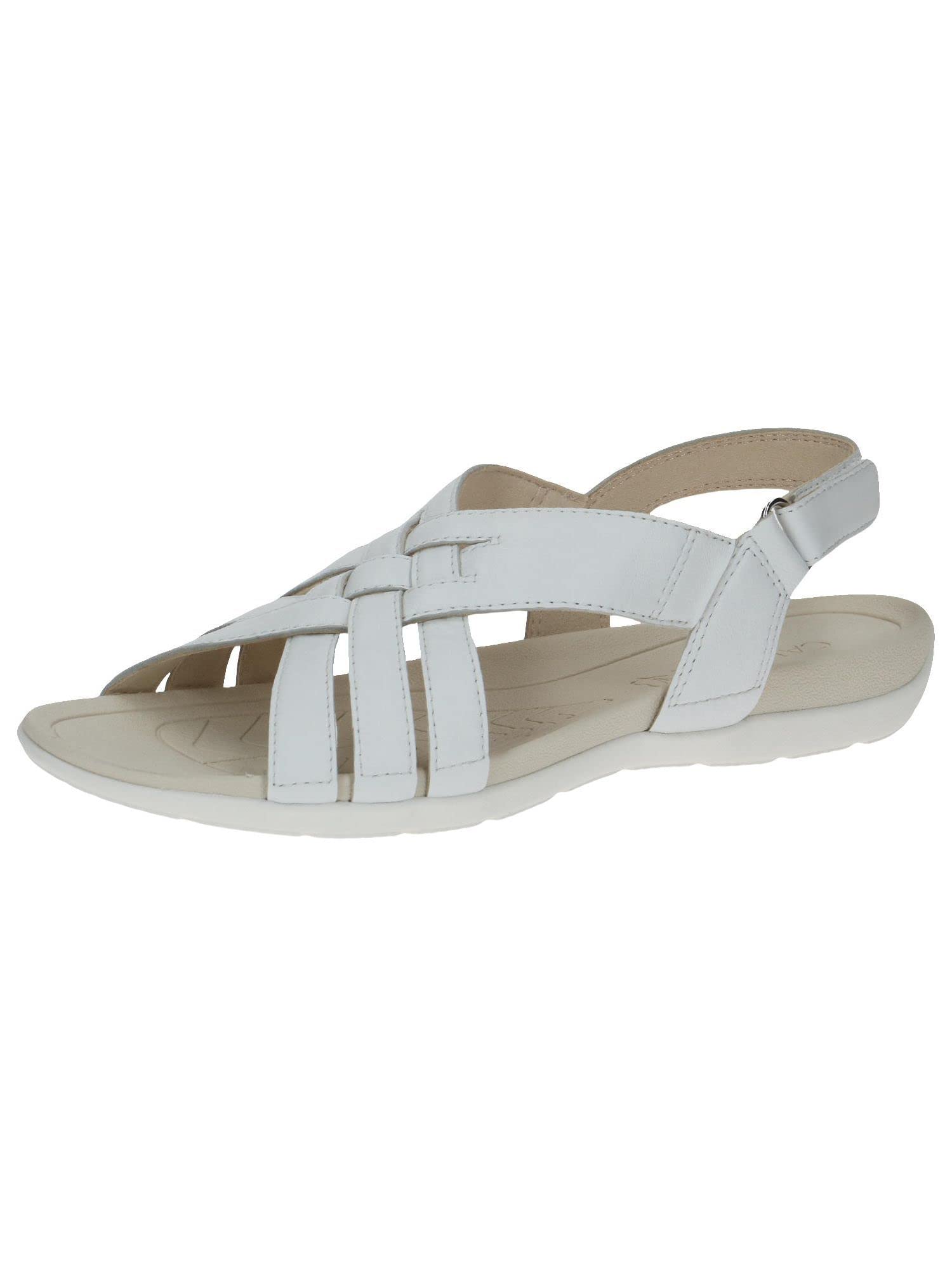 CAPRICE Women's 9-9-28104-20 Flat Sandals, White Nappa, 6 UK
