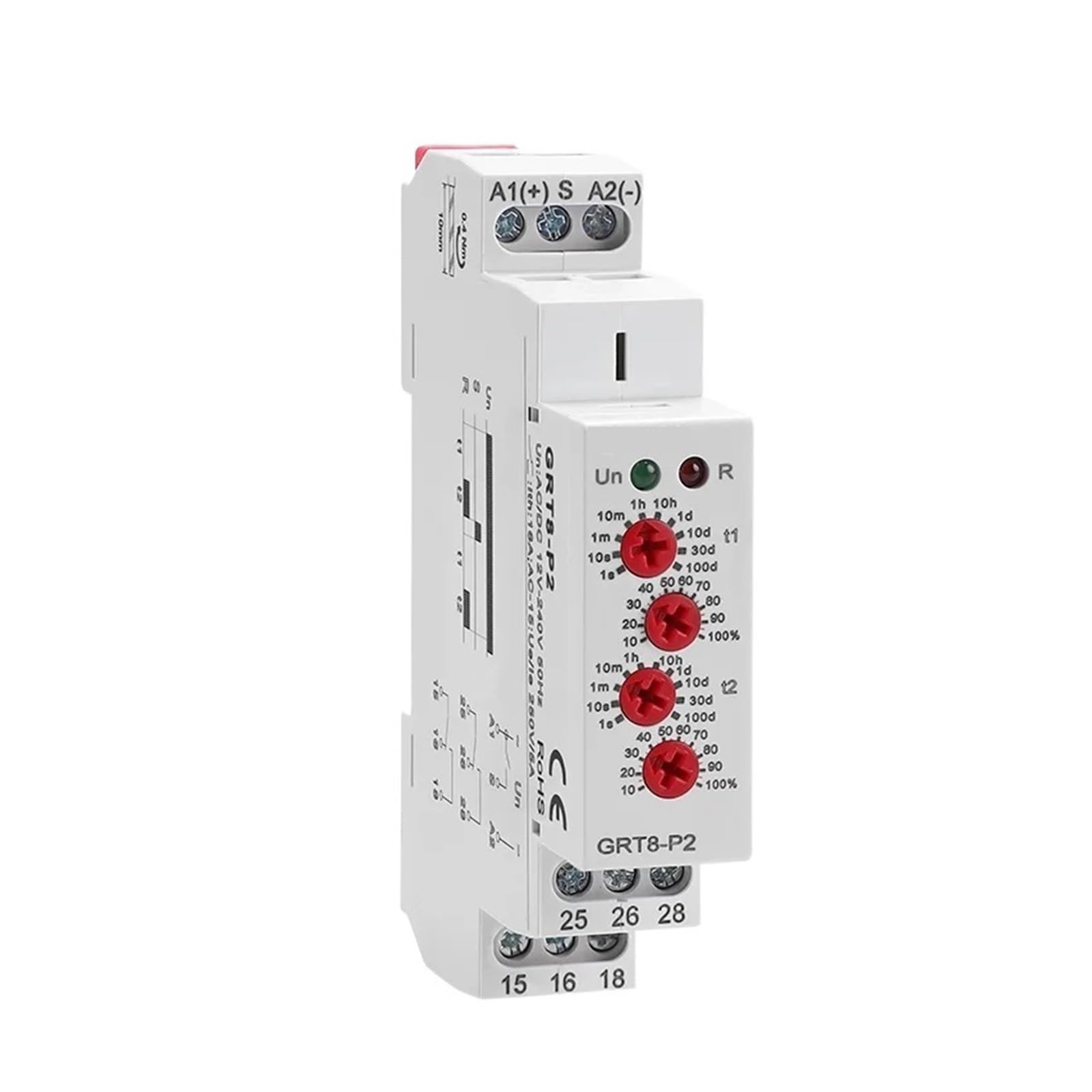 LEOTNNDQ GRT8-P Pulse output Delay Relay 16A AC/DC12V-240V(GRT8-P1 AC230V)
