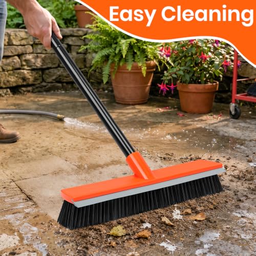 Image of 16 Inch Push Broom Heavy-Duty Outdoor Commercial Broom Brush