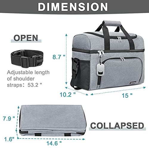 Insulated Large Cooler Bag Seehonor Collapsible 36-Can Coolers, Portable Dual Compartment Leakproof Soft Cooler Bag For Camping, Picnic, Beach And Hiking #TOP2