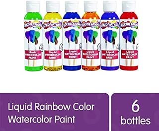 Colorations Liquid Watercolor Paint, 4 fl oz, Set of 6, Non-Toxic, Painting, Kids