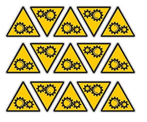 Pubblimania Órganos en movimiento adhesivos peligro de PVC para exterior 5 x 4,5 cm (15 órganos en movimiento)