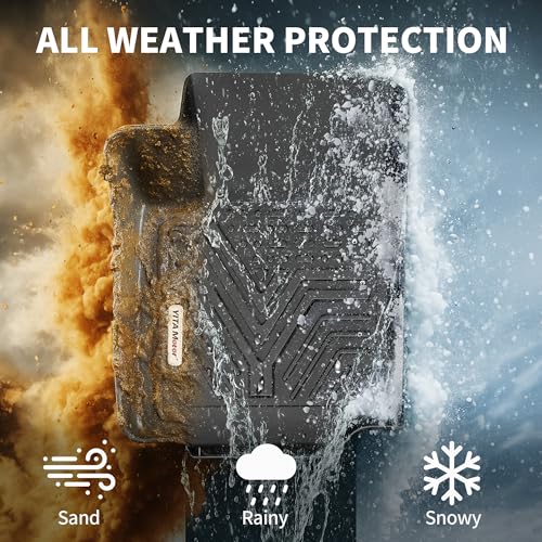YITAMOTOR Floor Mats Compatible with 2014-2018 Chevy Silverado/GMC Sierra 1500 Crew Cab, 2015-2019 Silverado/Sierra 2500 HD/3500 HD Crew Cab, Custom Fit Liners, 1st & 2nd Row All-Weather Protection