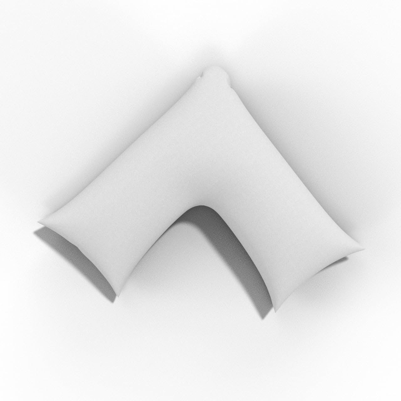 Flannel V Shaped Pillowcase Cover Only 100% Brushed Cotton Non-Allergenic Easy Care Washable Thermal Soft V Pillow Covers (74cmx34cm). (White)