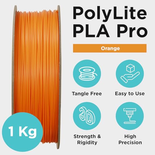 Image of Polymaker Powerful PLA PRO 1.75mm, Tough & High Rigidity Orange PLA Filament 1kg, Print with Most 3D Printers Using 3D Filament