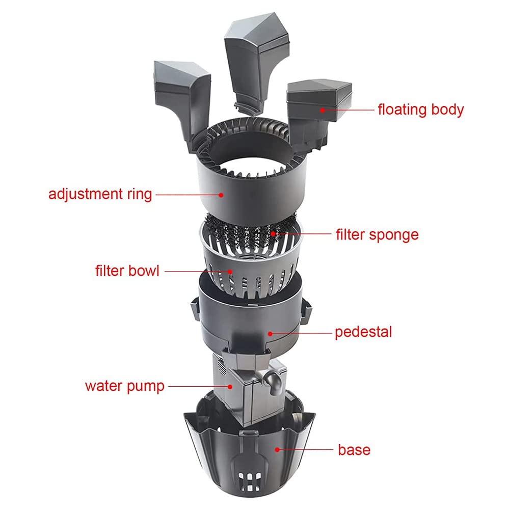 FURLOU Skimmer Galleggiante ad Aspirazione, Pulitore Automatico per Piscina, Skimmer e Chiarificatore Robot per Skimmer per Piscina, Aspirapolvere per Stagno, Rete per Skimmer per Foglie per Piscina