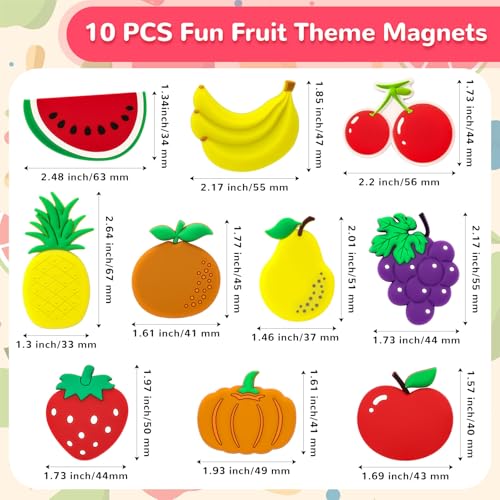 10 imanes decorativos de frutas para refrigerador miniatura 2