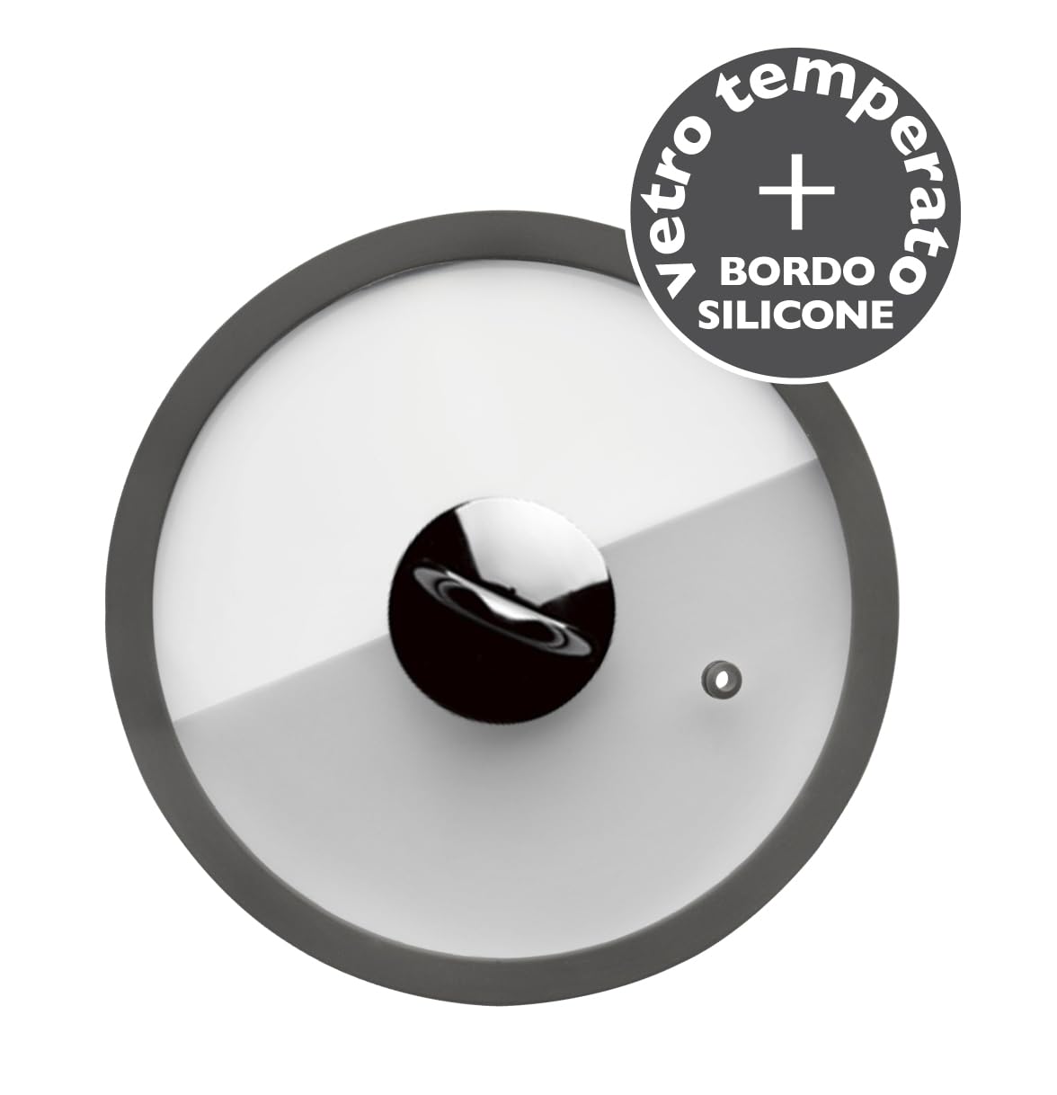 Batteria di Pentole in Acciaio Inox 18/10, 2 Pentole, 2 Casseruole e 3 Coperchi in Vetro e Silicone, Triplo Fondo, Tutti i Piani Cottura, Made in Italy