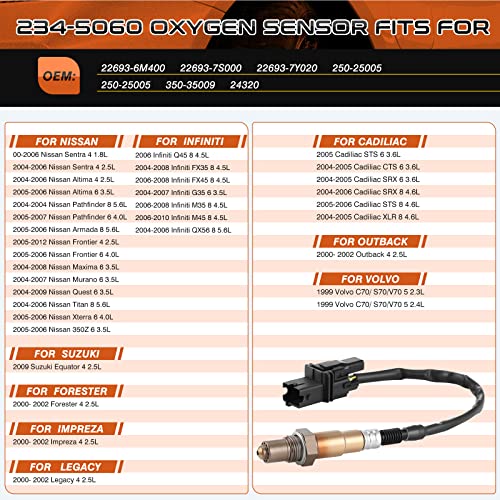 Sensor de oxígeno 234-5060 compatible Nissan 1 Pack miniatura 2