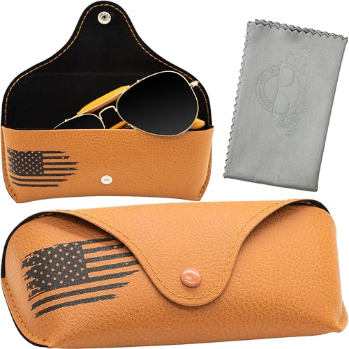 Image of Leather Glasses Case - Slim Glasses Case for Men and Women - Portable Sunglasses Case