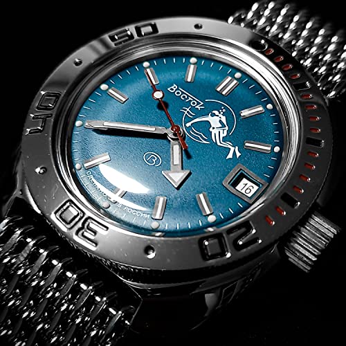 Vostok | Amphibia 710059 Scuba Dude Automatic Self-Winding Diver Wrist Watch | Steel Bracelet #TOP3