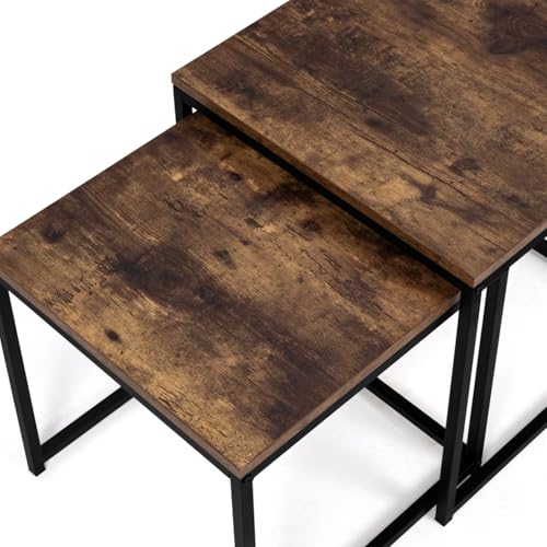 IDMarket - Lot de 2 Tables Basses gigognes Dayton 40/45 Effet Vieilli Design Industriel – Image 6