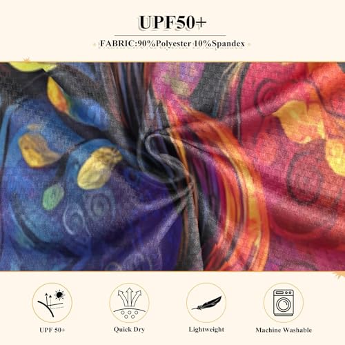 Red Blue Tree Boy's Rash Guard Swim Shirt Long Sleeve Sun Shirt for Running Swiming Pool UPF50+4