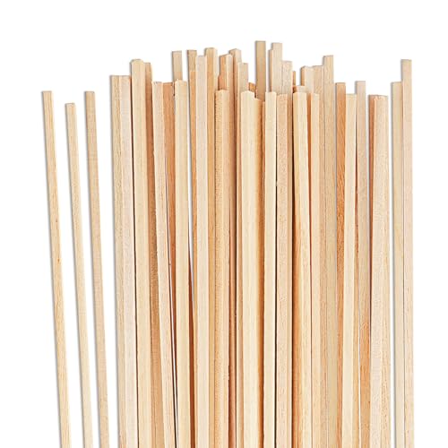 50 St&uuml;ck Holzst&auml;be zum Basteln, Holzst&auml;bchen Quadratisch, 30 cm x 3 mm Holzstab Holzst&auml;bchen zum Basteln Rattanst&auml;bchen Modellbau Handwerk Woodwork DIY Geschenke f&uuml;r Arts Craft Basteln Dekoration