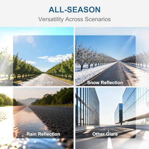 Veharvim Sun Visor Extender for Car (Polarized, UV400, Zipper Slider& Prevents Fingerprints, Pc Lens), Visor Extender Attachment for Car Visor, Anti-Glare for Safe Driving