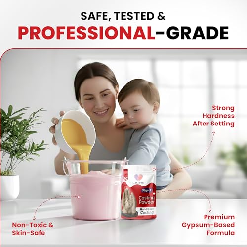 Image of Casting Powder 1Kg for Hand Casting | DIY Plaster Mold Kit for Couples Family Baby Handprint Keepsake | Ideal Gift Idea for Birthday Anniversary Wedding Occasion and Creative Home Decor