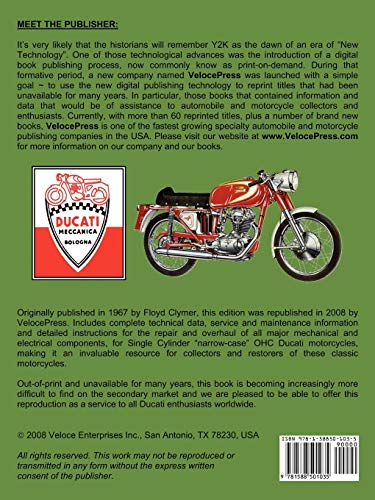 Ducati Factory Workshop Manual: 160cc, 250cc & 350cc NARROW CASE, SINGLE CYLINDER, OHC MODELS - Image 2