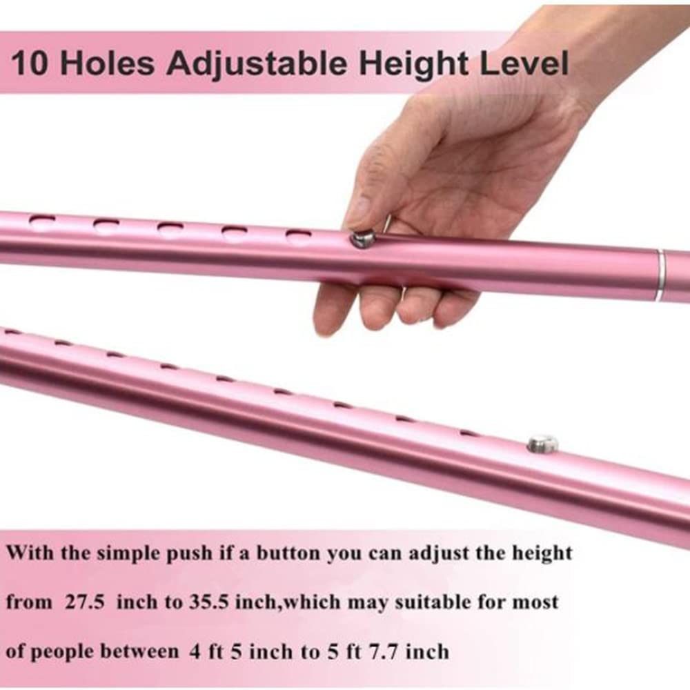 Ajustable Bastones De Caminar, Plegable Muletas De Antebrazo, Regulable Muletas Ortopédicas, Bastón De Aluminio para Mujer(Rosa) (Color : Blue)