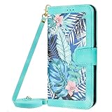 iPhone 15 ケース 手帳型 人気 スマホケース アイフォン 15 財布カバー 可愛い 花柄 カードポケット付き 薄型 全面保護 贈り物 あいほん 15 ショルダー 肩掛け 横置きスタンド 高級PUレザー 上質な手触り 擦り傷防止 あいふぉん 15 ブック型 ケース レディース 手作 落ち着いた色 (iPhone15, グリーン)