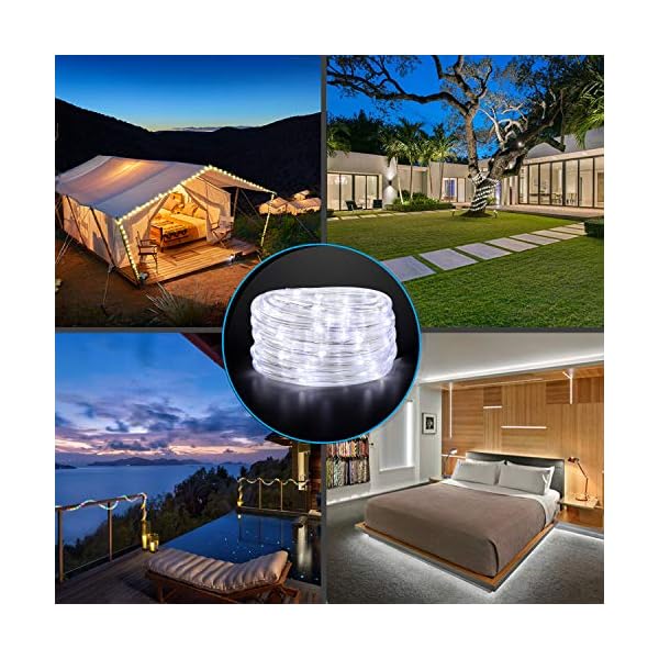 Areful led rope lights outdoor, waterproof strip lights, 12v low voltage with adaptor, connectable and flexible - image 7