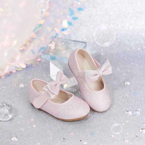 Image of PHIRAMIN Toddler Flower Girl Dress Shoes - Little Girl Mary Janes Flats Wedding
