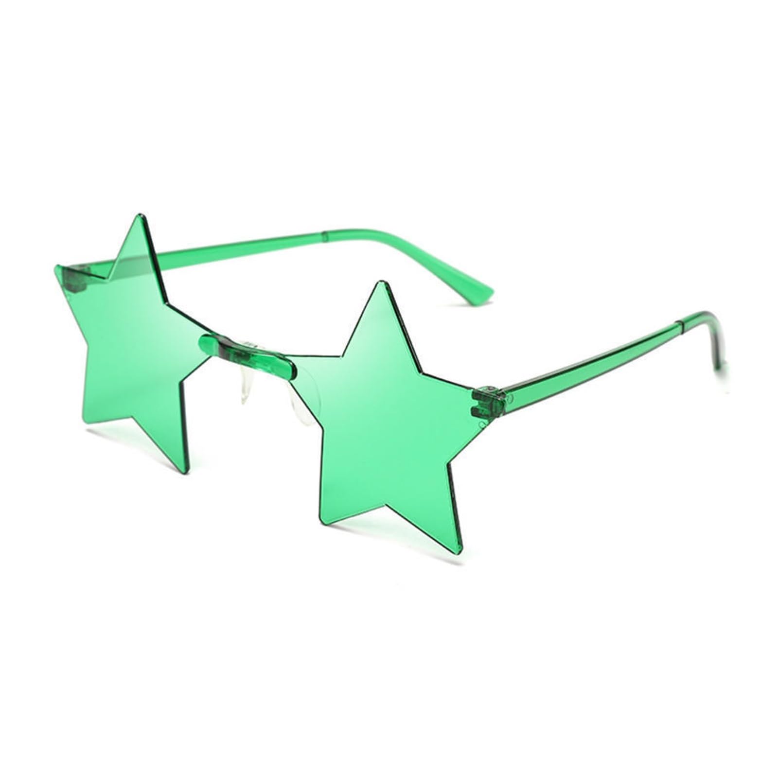 20Pc Thin Slice Star Sunglasses Candy Color Frameless Personality Dazzle Ball Pentagram Glasses For Night Out Party(Color 4)