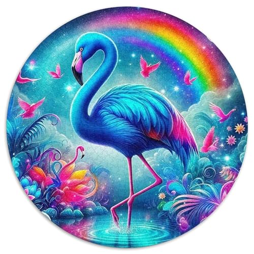Puzzle de flamenco azul y naturaleza tropical: tu rincón de relax en casa