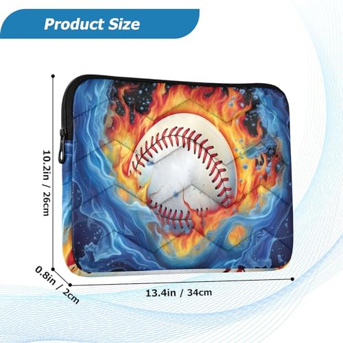 Funda para laptop 13-14 pulgadas con diseño de béisbol miniatura 3