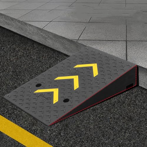 Rampa para bordillo de entrada, rampa portátil de caucho resistente para carretillas elevadoras, camiones, autobuses, automóviles, sillas de ruedas y motocicletas (50 x 80 x 12 cm) miniatura 6