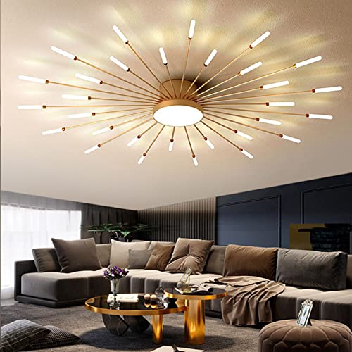 Plafond led avec conception de forme de feu d'artifice CRODY lustre or 31 têtes
