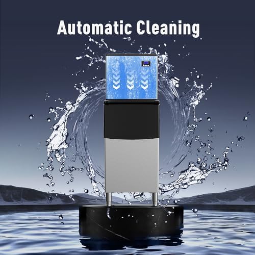 Miniatura 6 de ICEVIVAL Máquina comercial para hacer hielo, 99 libras24 horas, máquina de hielo debajo del mostrador con almacenamiento de hielo de 33 libras,