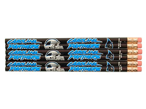 Crayons NFL Carolina Panthers pour le bureau et l'école en lot de 6